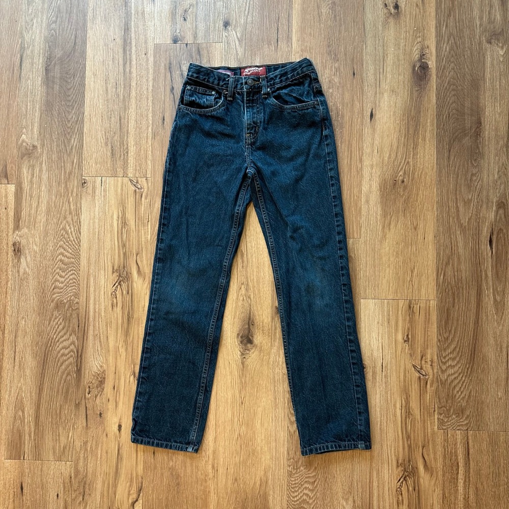 Arizona Jean Co Boys Dark Wash Original Straight Leg Jeans Blue Denim